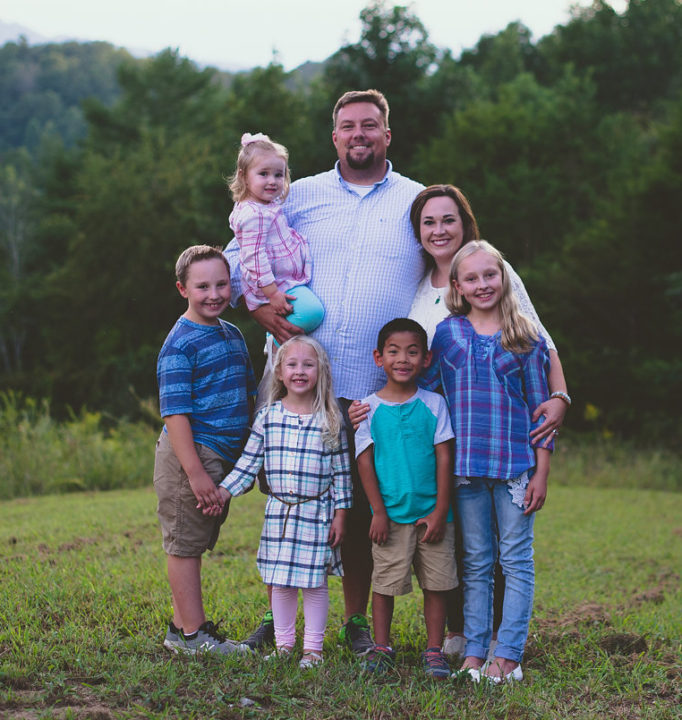 Matthew "Russell" Leese with his family.