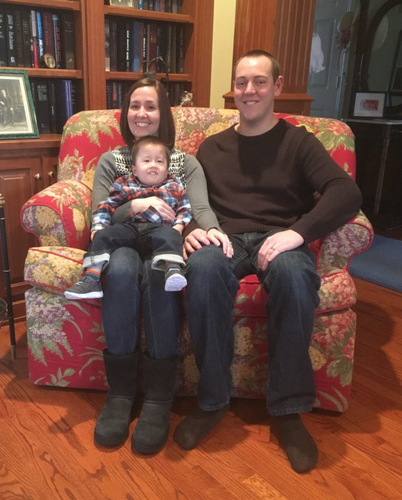 The Meyer-Burke family with Rogan.