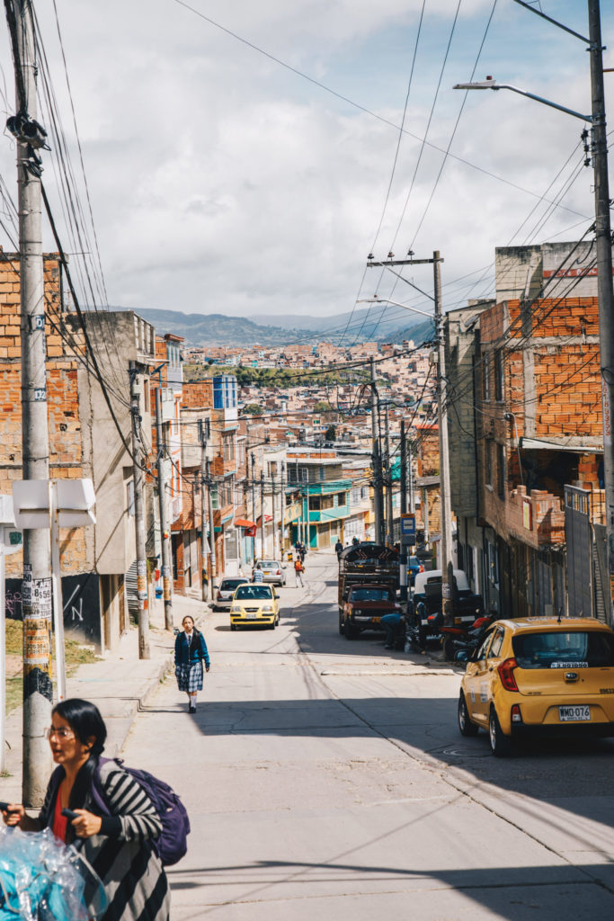 The street in front of BAMBI Foundation in Bogotá, Colombia.
