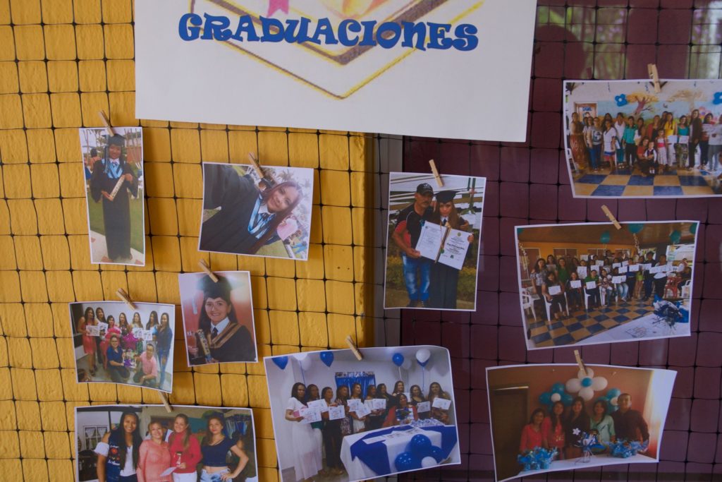 Photos of graduates from the PROMEFA vocational training program at Bambi in Colombia