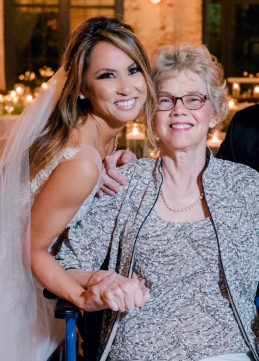 Lee and her mom at Lee's wedding. 
