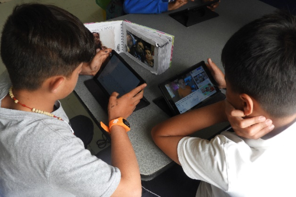 two boys watching videos online