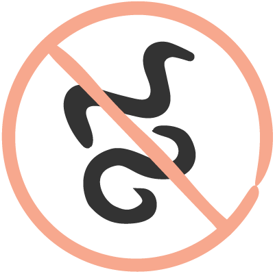 graphic of worms in a no circle