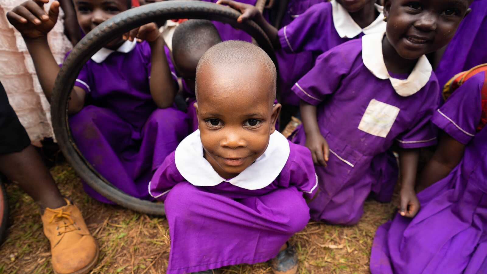 group of children in Uganda
