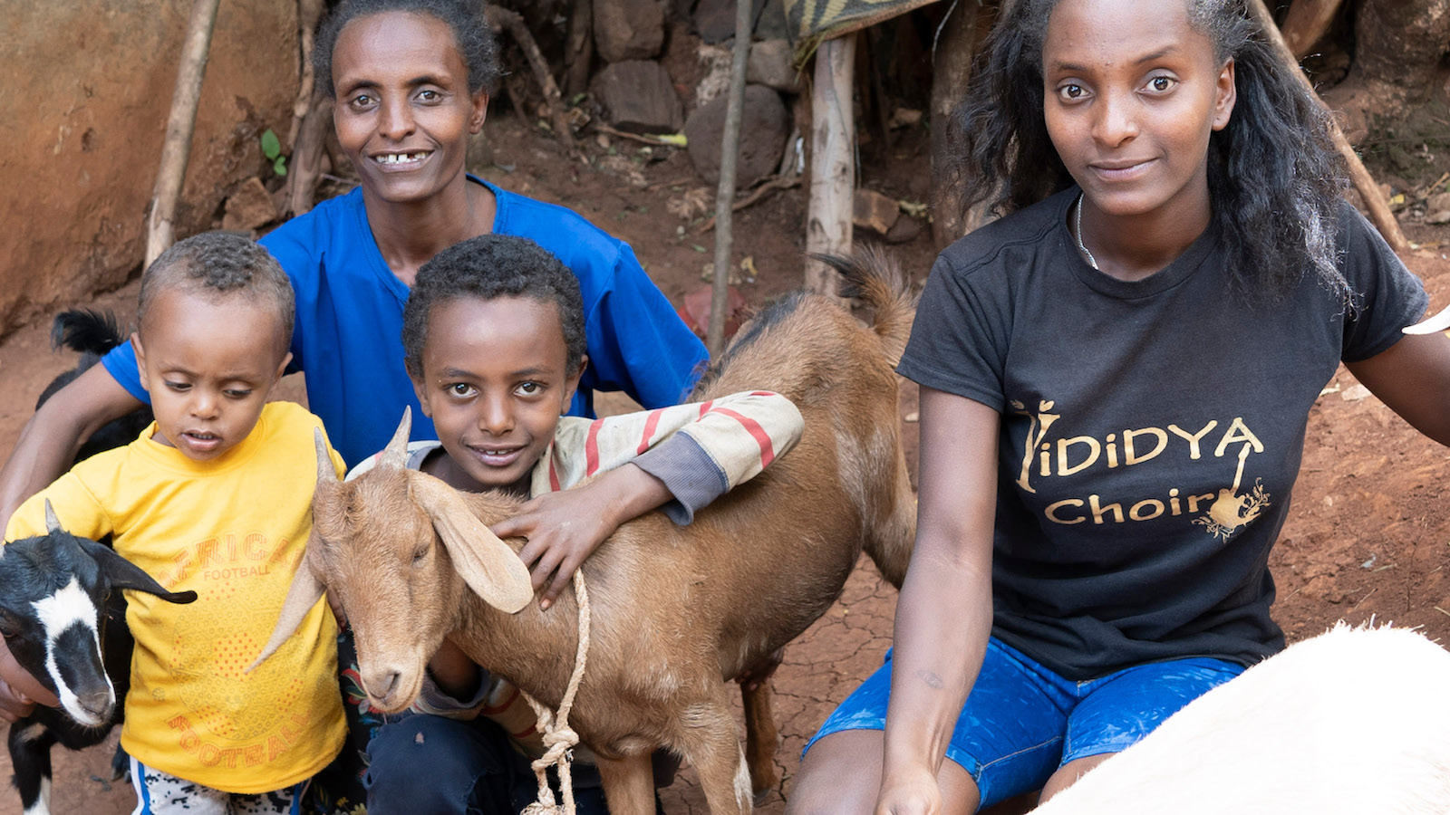 Family in Ethiopia with a goat, from Gifts of Hope