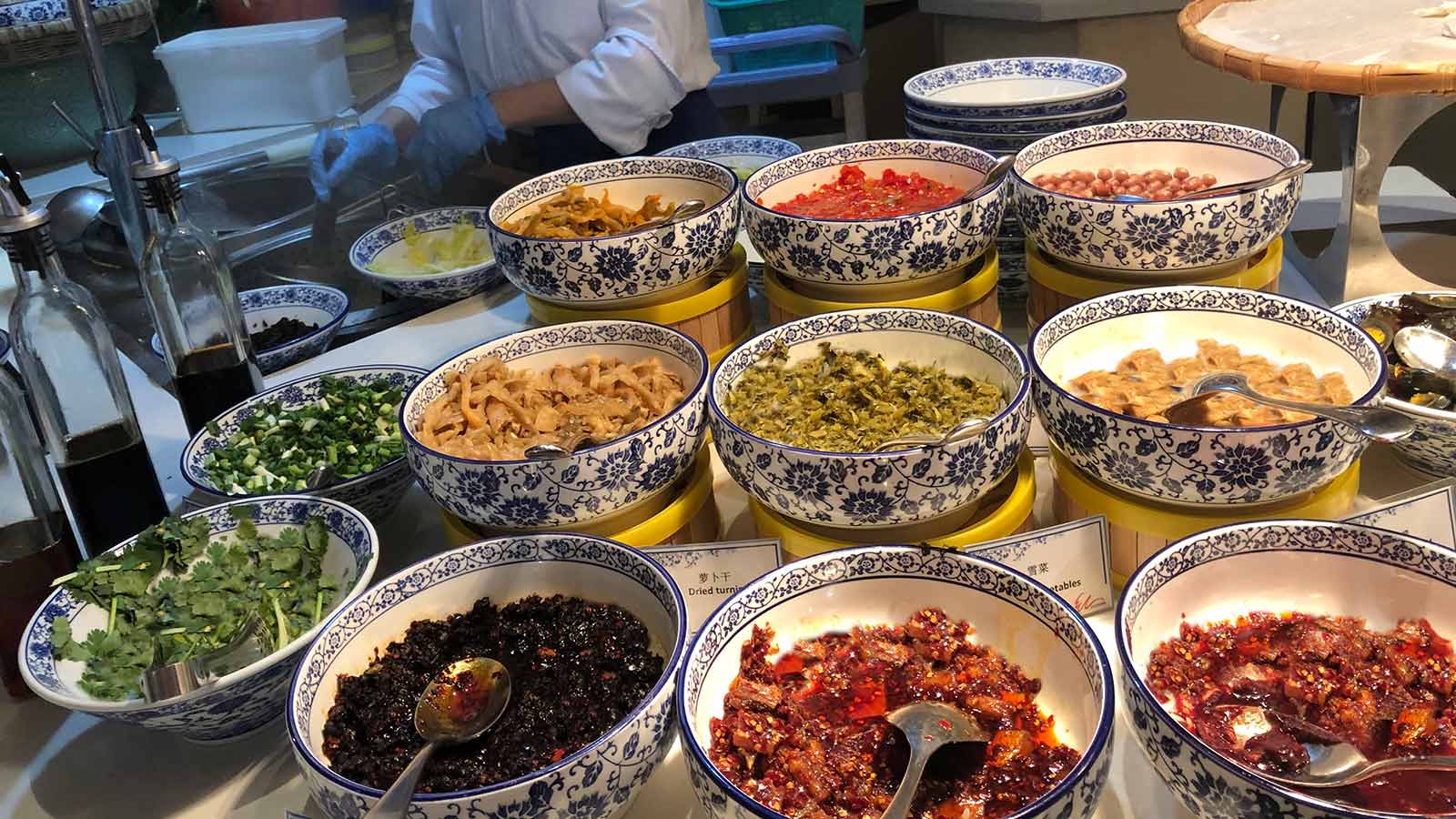 Buffet of Chinese food on Holt China tour