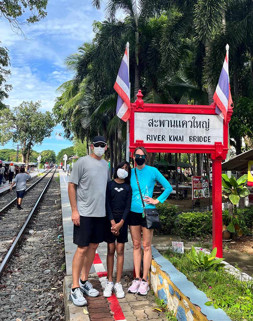 Parents and their daughter in Thailand