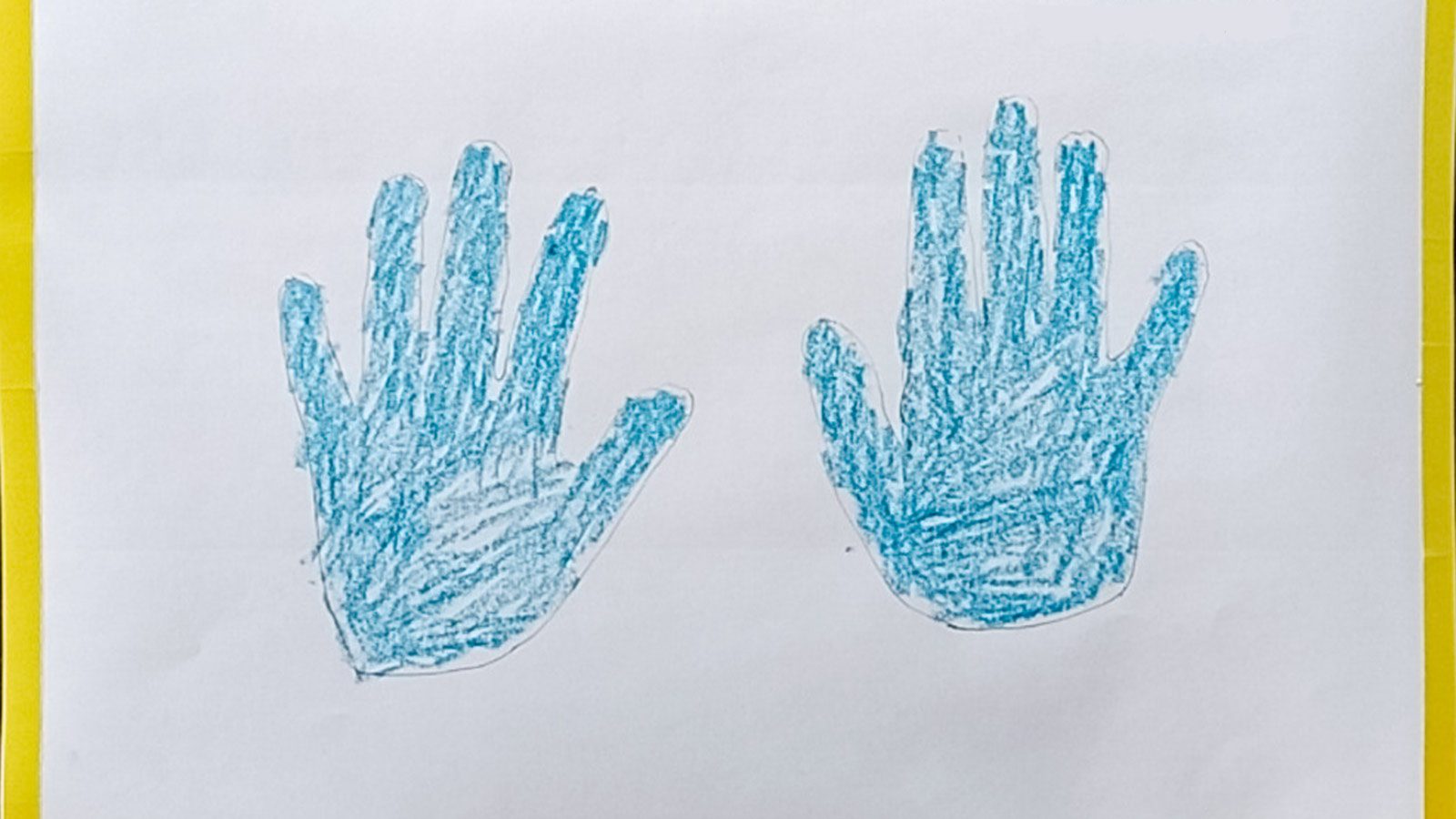 this month we feature a sponsored child drawing of her hands