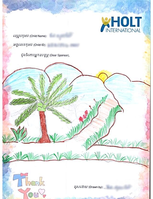 sponsored child drawing