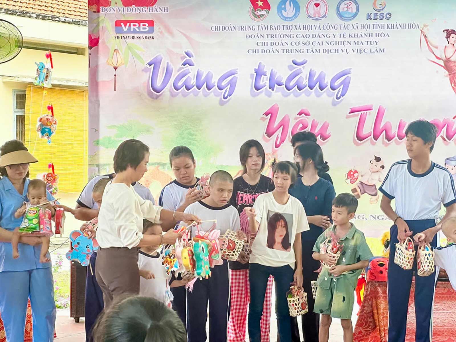 a group of children with special needs gather for a celebration in vietnam