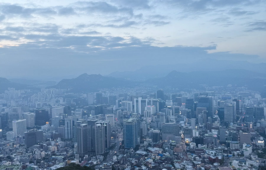aerial view of seoul, korea