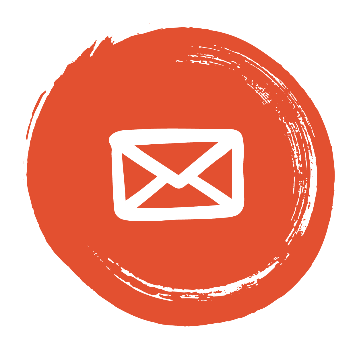 Red circle with a white email message icon.