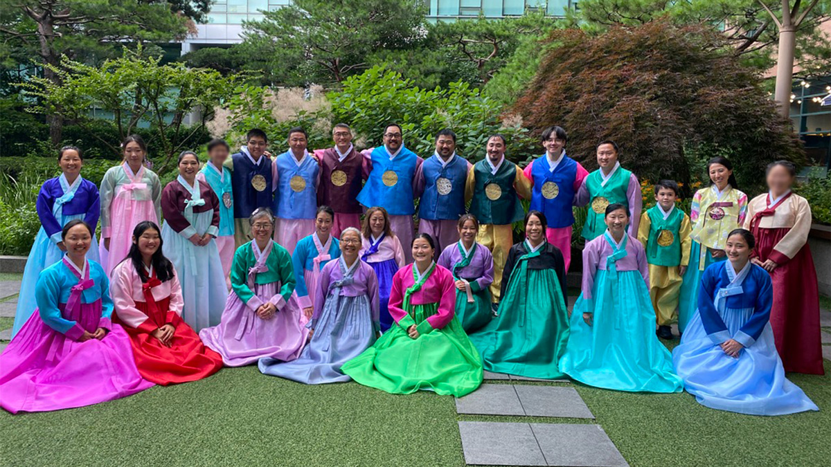 Adoptees in Hanbok traveling on the 2025 Korea Heritage Tour