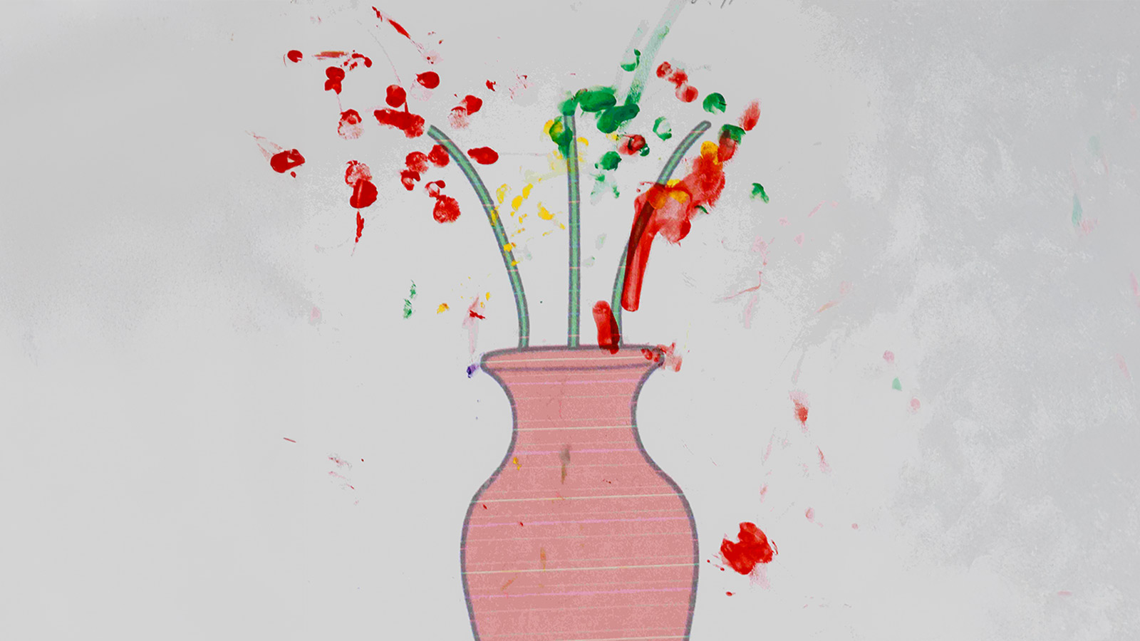 Tselmuun, a sponsored child in Mongolia, creates a finger painting to thank her sponsors.