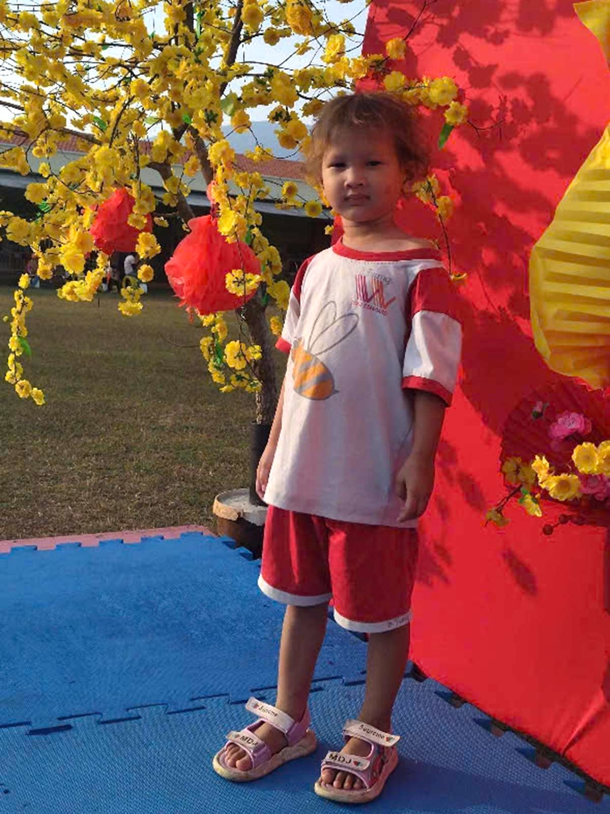 a little girl stands in Vietnam, looking healthier because of food support