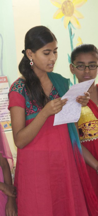 Girl in educational sponsorship in India