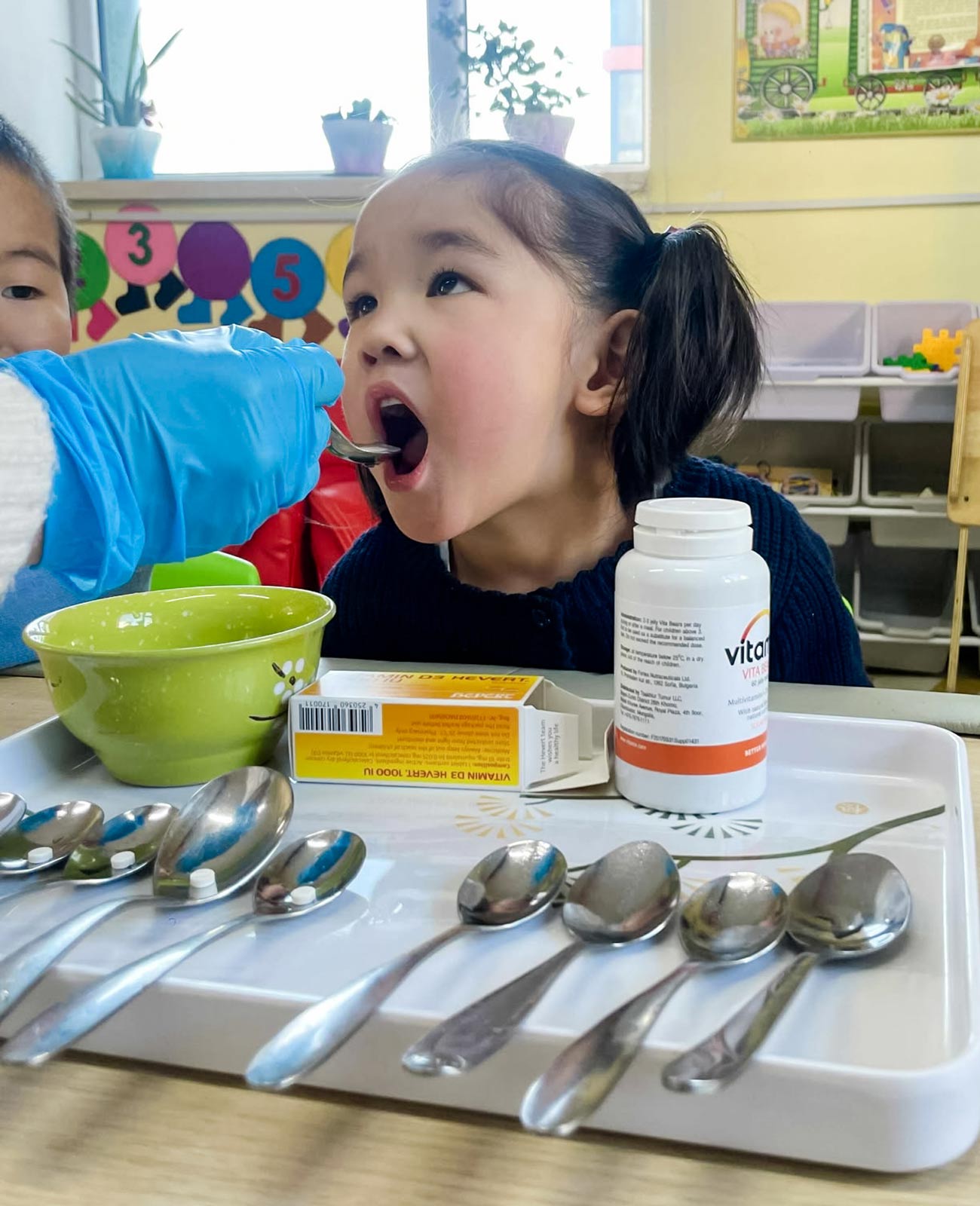 a child with special needs receives the vitamins she needs