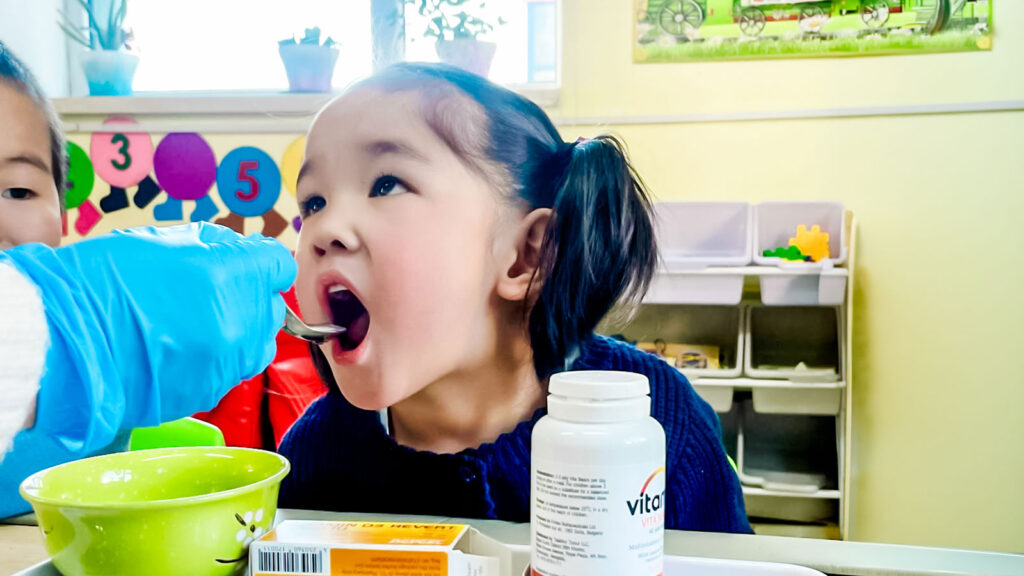 a child with special needs receives the vitamins she needs